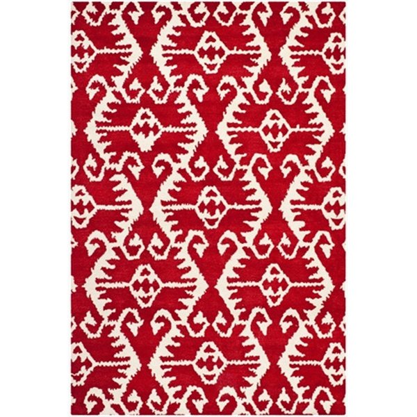 Safavieh 2 ft. 3 in. x 7 ft. Runner Contemporary Wyndham Red and Ivory Hand Tufted Rug WYD323R-27